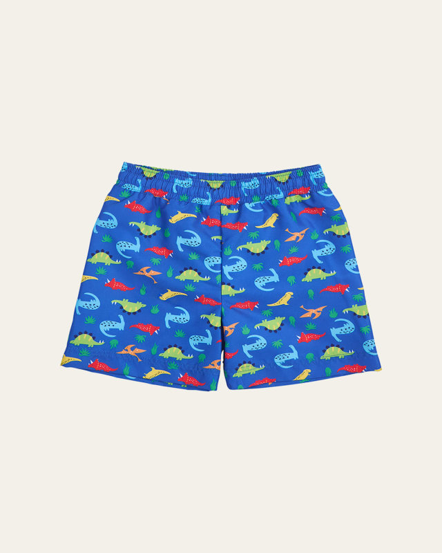Boy's Dino-Print Swim Shorts, Size 6M-24